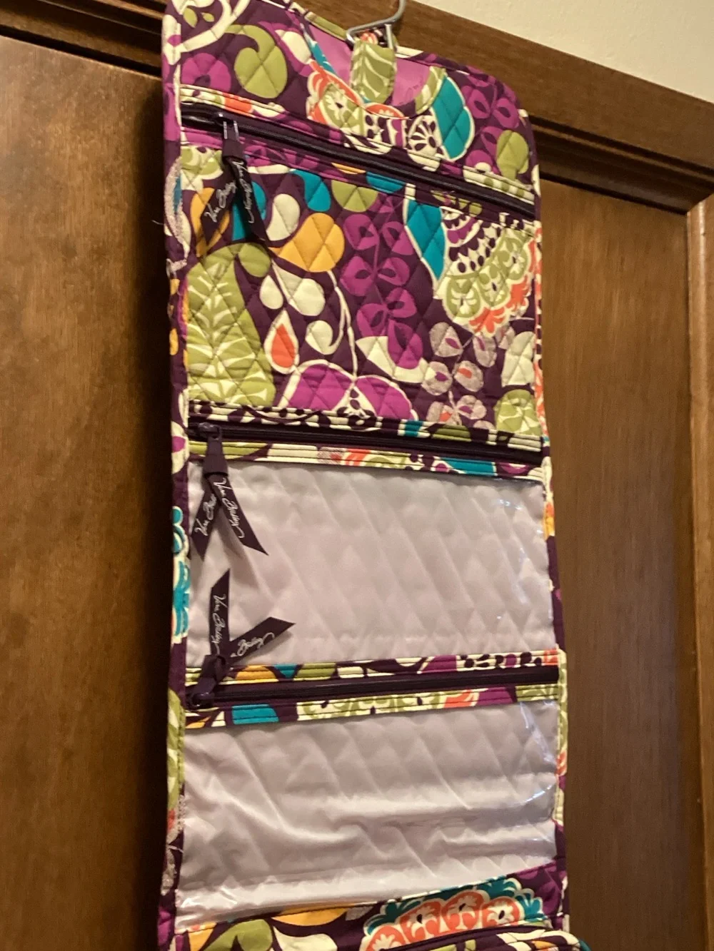 Vera Bradley Quilted Hanging Organizer in Purple Multi